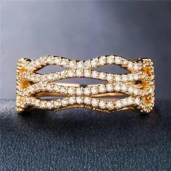 ✨14K Gold Plated Stylish Exquisite Jewelry Ring For Woman, GPMB1509 - Picture 1 of 2